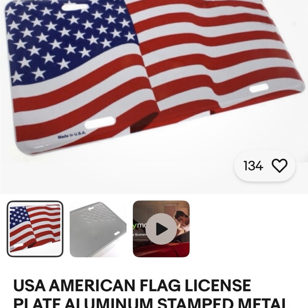 American Flag License Plate